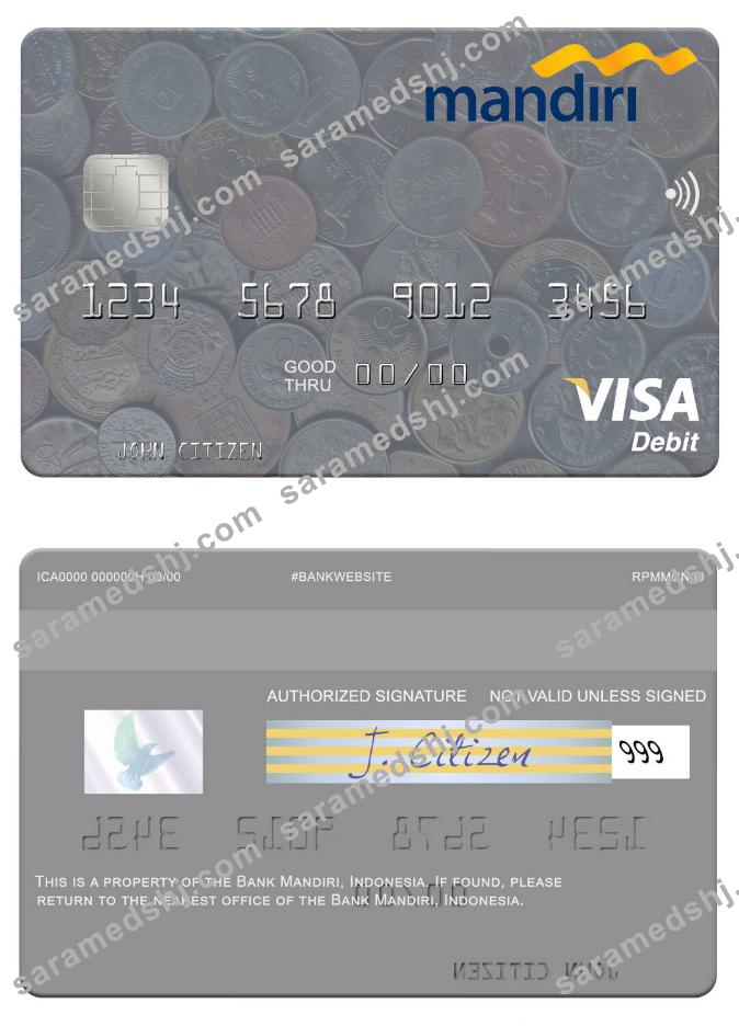 Indonesia Bank Mandiri visa debit card